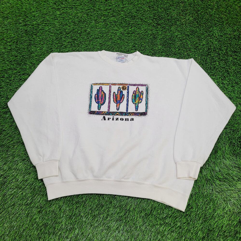 Vintage 90s Arizona Cactus Sweatshirt Womens XL 25x24 Baggy